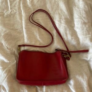 Red leather coach bag vintage